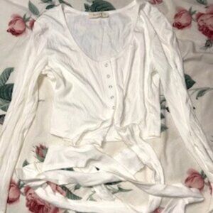 Crossbody crop top long sleeve